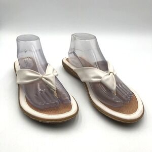 BOC Born Concept Sandals Women's 10 Slide White Slip On Casual Comfort‎ Open Toe